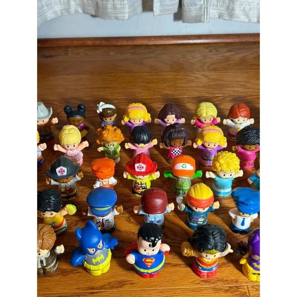 Little People - 50 Characters Lot - DC Superheroes, Amelia Earhart, Barbie